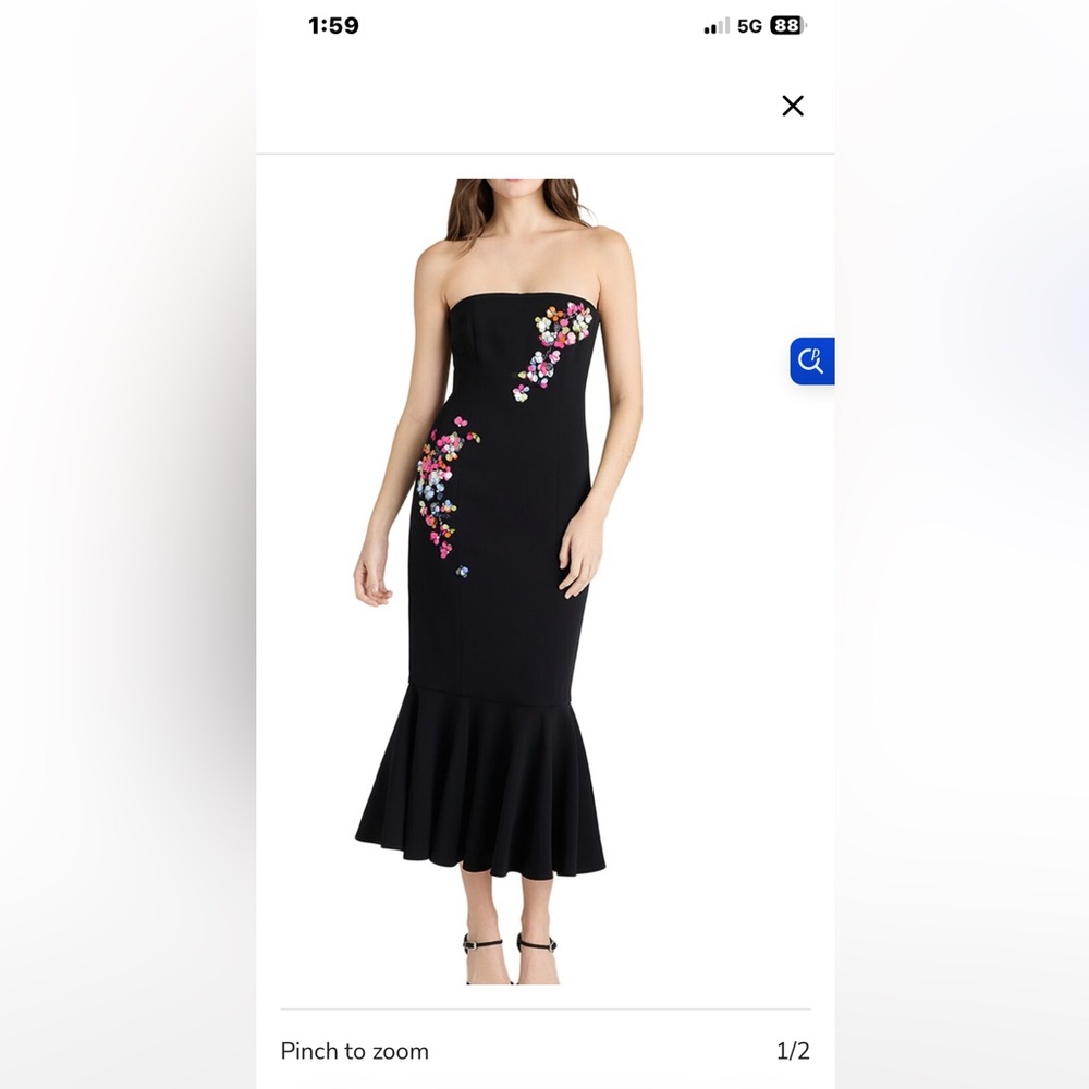 Cinq à Sept Black Strapless Dress - size 10